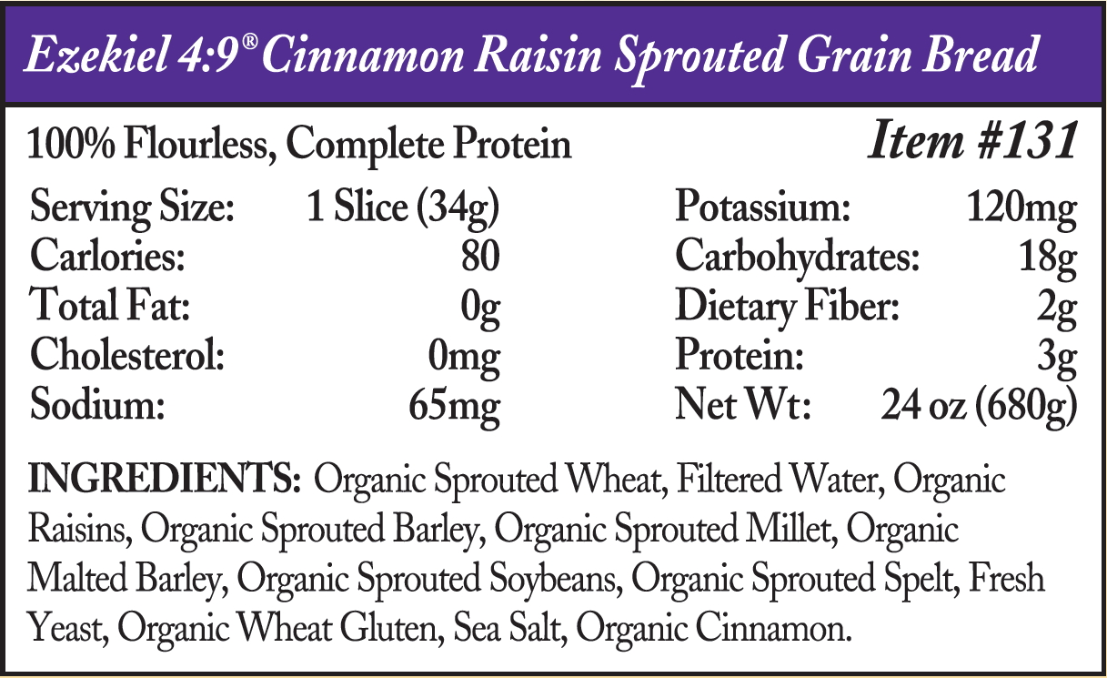 Ezekiel Bread Nutrition Label Nutrition Ftempo