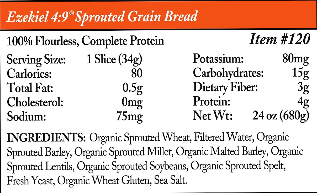 ezekiel bread - sprouted grain ingredients