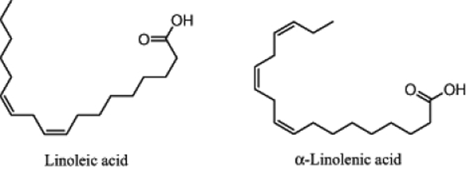 alpha-linolenic acid and linoleic acid structure