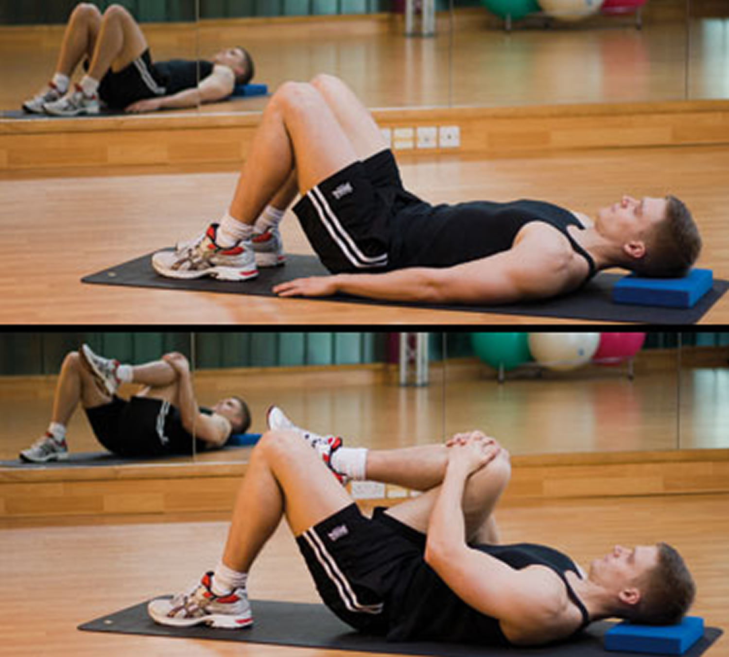 Knee to chest stretch for pinched sciatic nerve
