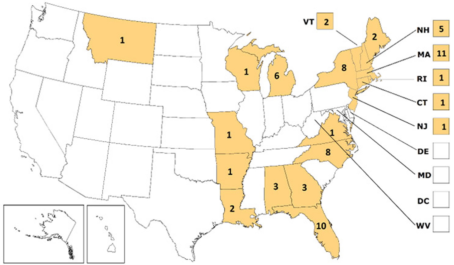 eastern equine encephalitis cases in United States