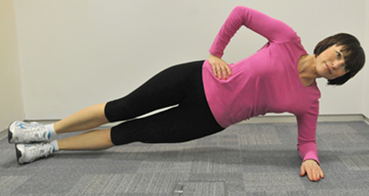 Side plank exercise for bad sitting posture