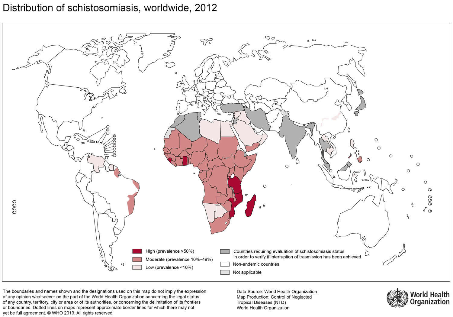 Schistosomiasis geographic distribution