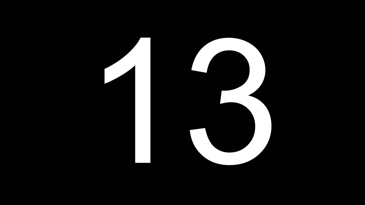 Число 13 на черном фоне
